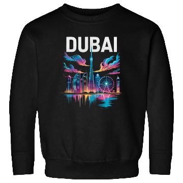 Discover Dubai Skyline Neon Art Sweatshirts