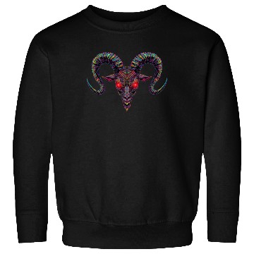 Discover Psychedelic Demon Head with Spiral Horns Sweatshirts