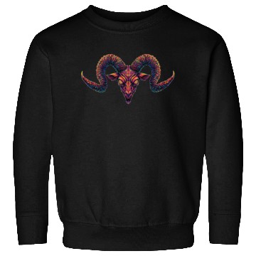 Discover Hypnotic Demon Ram with Psychedelic Spiral Horns Sweatshirts
