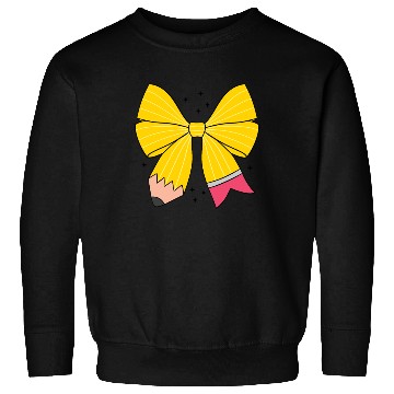 Discover Retro Pencil Coquette Bow Teacher Sweatshirts