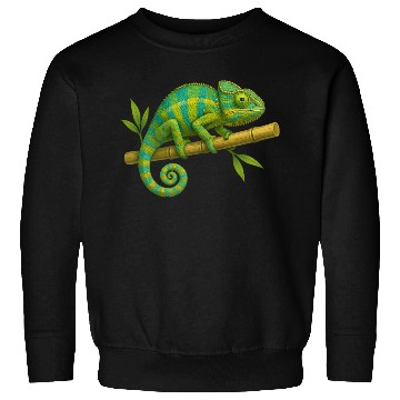 Discover Colorful Chameleon on Bamboo Branch Sweatshirts