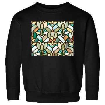 Discover Abstract Floral Stained Glass Pattern - Art Deco Sweatshirts