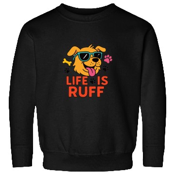 Discover Life Is Ruff – Funny Dog Cartoon Sweatshirts