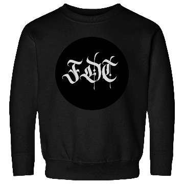 Discover Ornate Gothic Lettering FDT in Light Grey on Black Sweatshirts