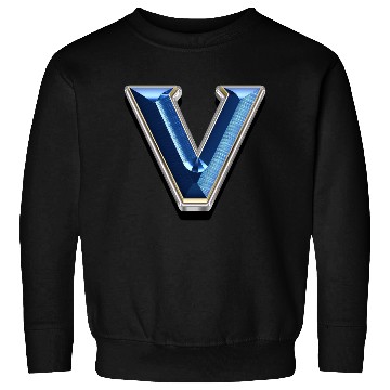 Discover V - Letter in metallic blue Sweatshirts