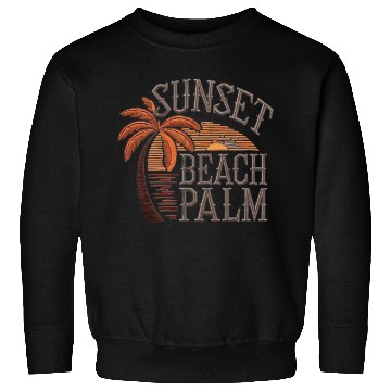 Discover Sunset Palms Beach Scene Design Sweatshirts