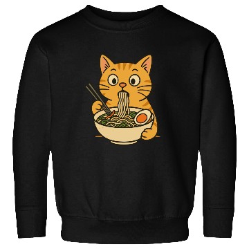 Discover Cat Eating Ramen Sweatshirts
