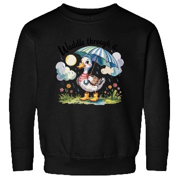 Discover Rainy Day Duck Design Sweatshirts