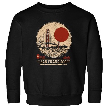 Discover San Francisco - Woodblock Print Sweatshirts