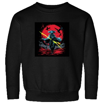 Discover Epic Warrior in Red Moonlight with Lightning Sweatshirts