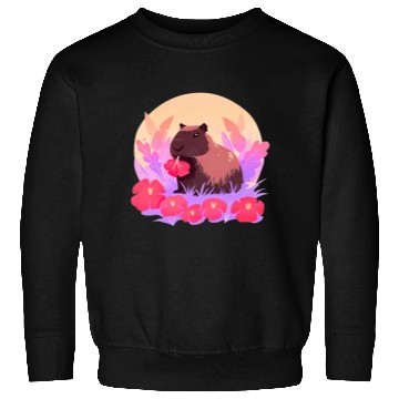 Discover Blooming Capybara Joy Sweatshirts