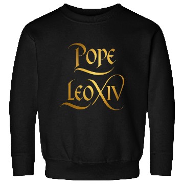 Discover Golden Typography: Pope Leo XIV in Classic Style Sweatshirts