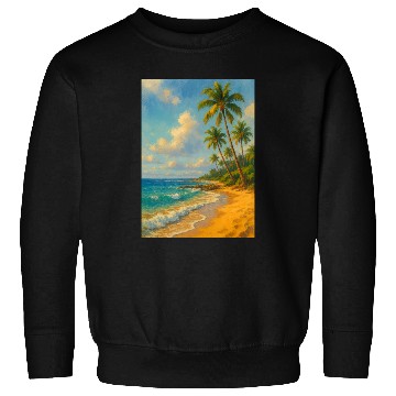 Discover Tropical Serenity – Peaceful Beach Landscape Art Sweatshirts