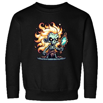 Discover Flame-Haired Skeleton Witch – Magic Mirror Spirit Sweatshirts
