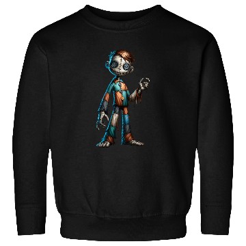 Discover Stitched Button-Eyed Doll – Creepy Patchwork Puppe Sweatshirts