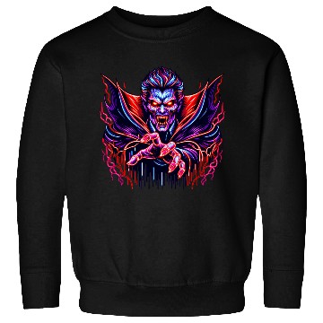 Discover Neon Vampire Lord – Retro Horror Glow Sweatshirts