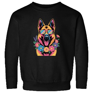 Discover Cool German Shepherd in Neon Shades Sweatshirts