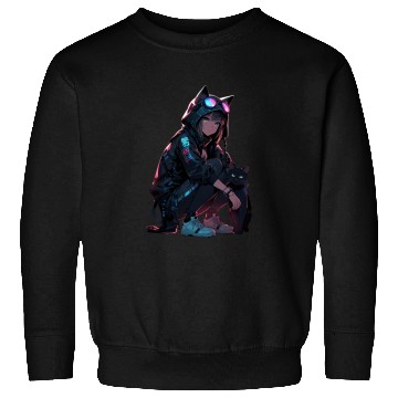 Discover Cyberpunk Catgirl Sweatshirts