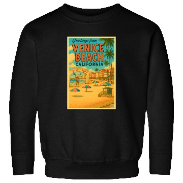 Discover Venice Beach Vintage Postcard Sweatshirts