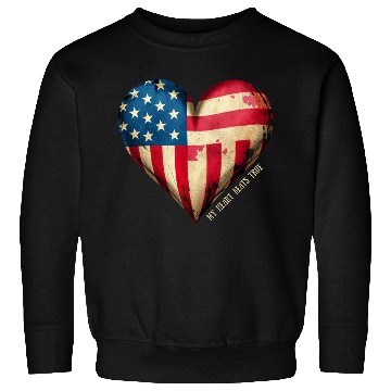 Discover My Heart Beats True American Flag Sweatshirts