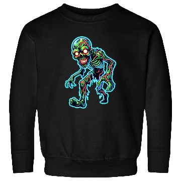 Discover Glowing Zombie Crawler – Toxic Neon Horror Sweatshirts