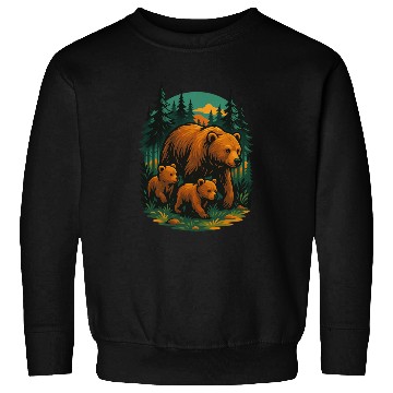 Discover Mama Bear and Cubs Forest Sweatshirts – Bold Wildlife