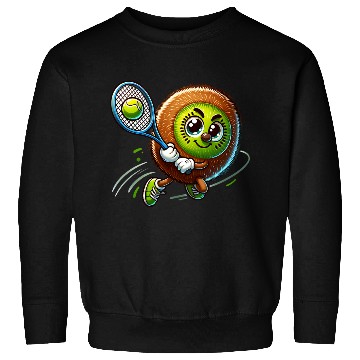 Discover Kiwi Tennis Star – Furry Fruit Champion on Court Sweatshirts