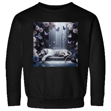 Discover Butterfly Spirit Guardian: White Tiger & Black Ros Sweatshirts