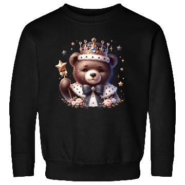 Discover Royal Teddy Bear Magic – Crowned Cutie with Sparkl Sweatshirts