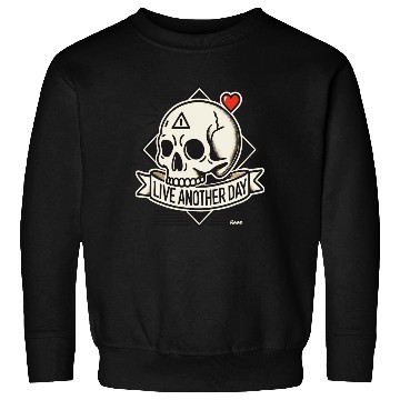 Discover Skull Banner – Live Another Day Sweatshirts