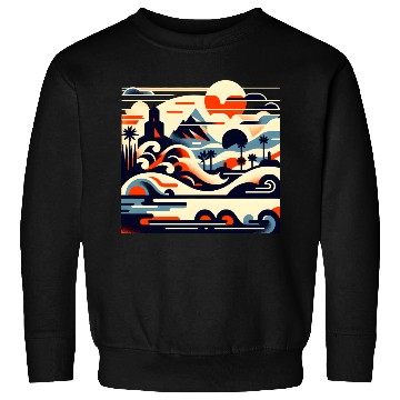 Discover Tropical Waves & Mountains Art Sweatshirts