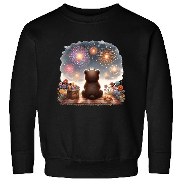 Discover Fireworks Picnic Bear – Night Sky Celebration View Sweatshirts