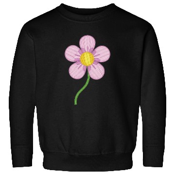 Discover Cute Pink Embroidered Flower Illustration Sweatshirts
