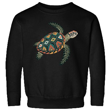 Discover Sea Turtle Geometric Pattern Shell Sweatshirts