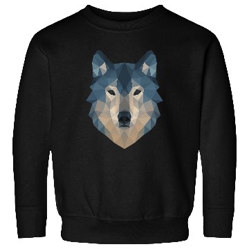 Discover Geometric Wolf Face – Bold Abstract Wild Animal Ar Sweatshirts