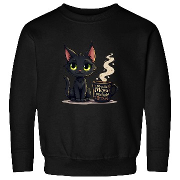Discover Mystic Mews & Midnight Brews - Black Cat & Magic Sweatshirts