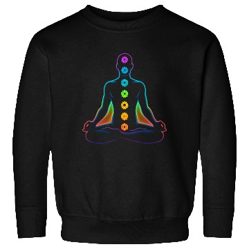 Discover Chakras – Neon Alignment | Vibrant 3D Vector Sweatshirts