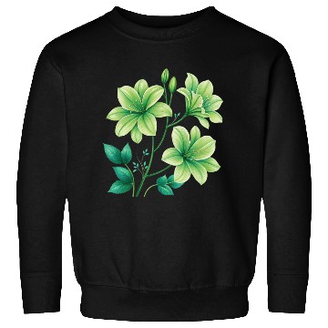 Discover Green Lilies Floral Design Sweatshirts