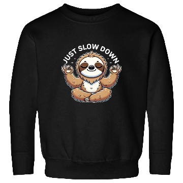 Discover Just Slow Down Funny Cute Yoga Sloth Zen Sweatshirts