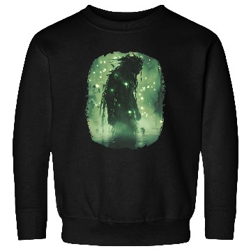 Discover Swamp Demon with Glowing Aura and Haunt Magic Sweatshirts