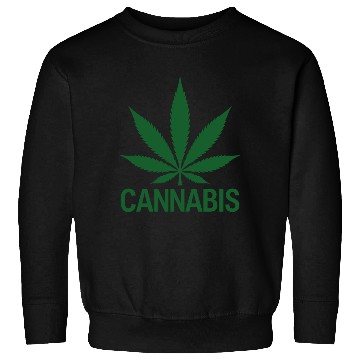 Discover Cannabis Hemp Leaf Statement Green Look Sweatshirts
