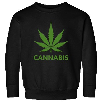 Discover Cannabis Hemp Leaf Statement Green Look Sweatshirts