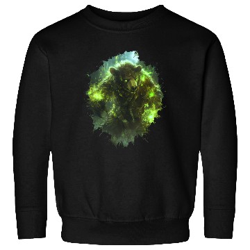 Discover Magical Bear Warrior with Green Nature Energy Sweatshirts
