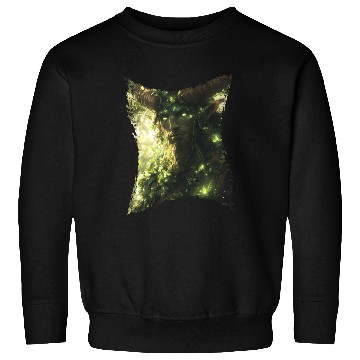 Discover Forest Spirit with Glowing Eyes and Nature Power Sweatshirts