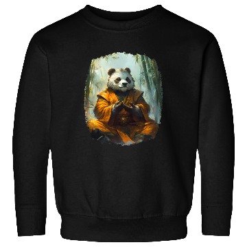 Discover Meditating Panda In The Zen Bamboo Forest Sweatshirts