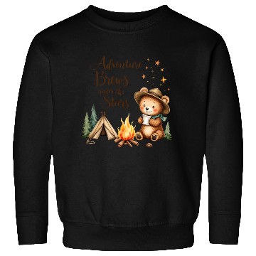 Discover Adventure Brews Bear - Camping & Coffee Sweatshirts