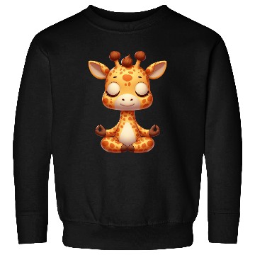 Discover Cute giraffe yoga meditation relaxation cartoon Sweatshirts