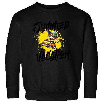 Discover Playful Monkey Driving Toy Car Sweatshirts