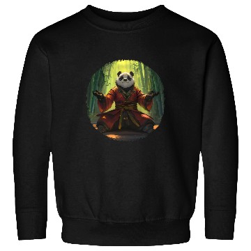 Discover Meditating Panda In Bamboo Forest With Zen Energy Sweatshirts
