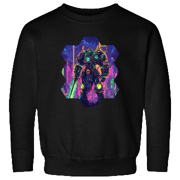 Discover Bright Sci Fi Warrior In Neon Colors Sweatshirts